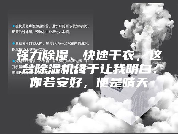 強(qiáng)力除濕、快速干衣，這臺除濕機(jī)終于讓我明白：你若安好，便是晴天